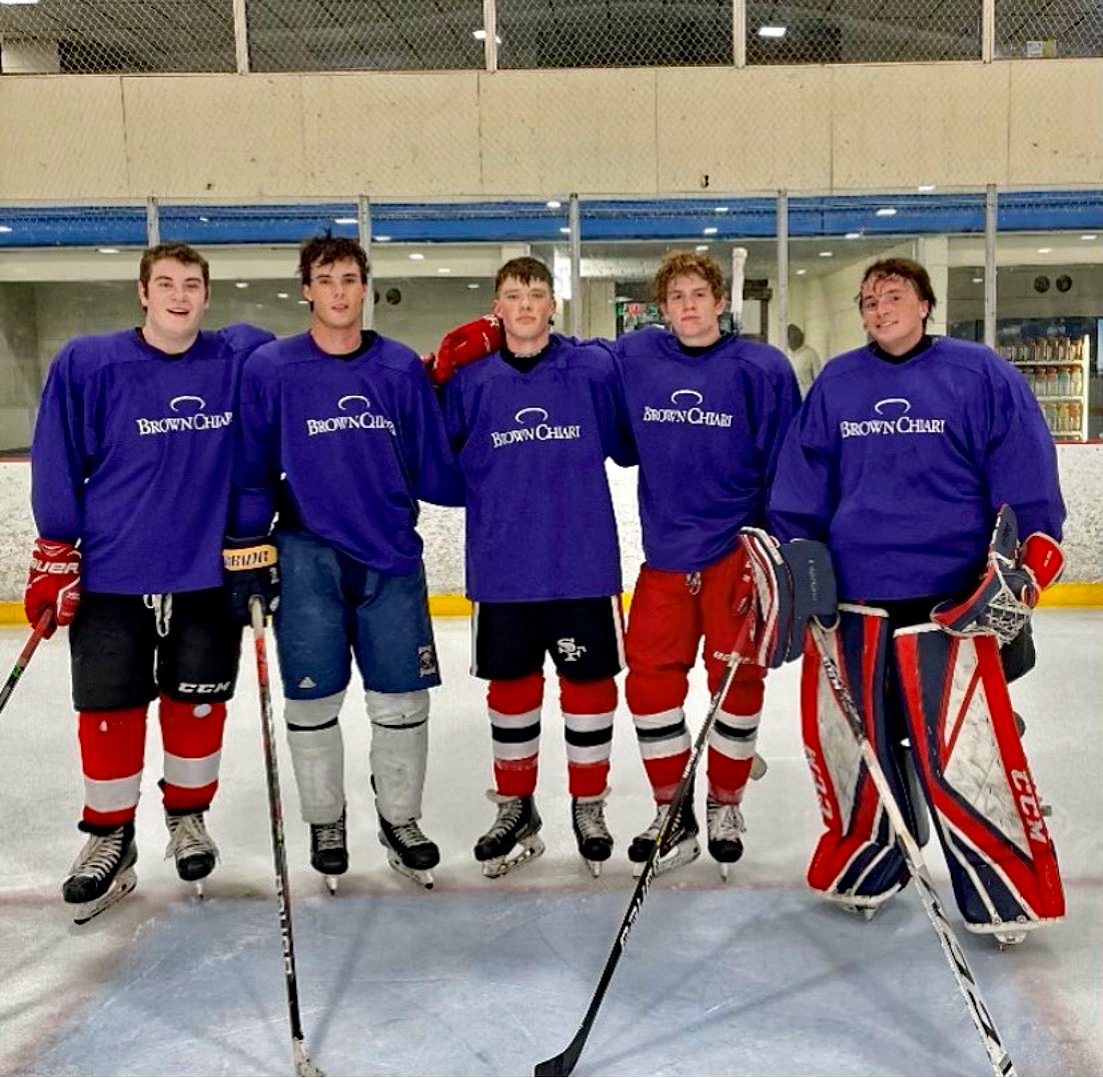 Congrats to some of our SFHS alums on winning the 3v3 hockey tournament recently at Holiday Twin Rinks! It's so wonderful to watch the brotherhood amongst our boys continue on after graduation!

Ryan Young ‘21
Addam Brunner ‘21
Matthew Bowen ‘21
Ryan Peterson ‘21
Mitch Taylor ‘20