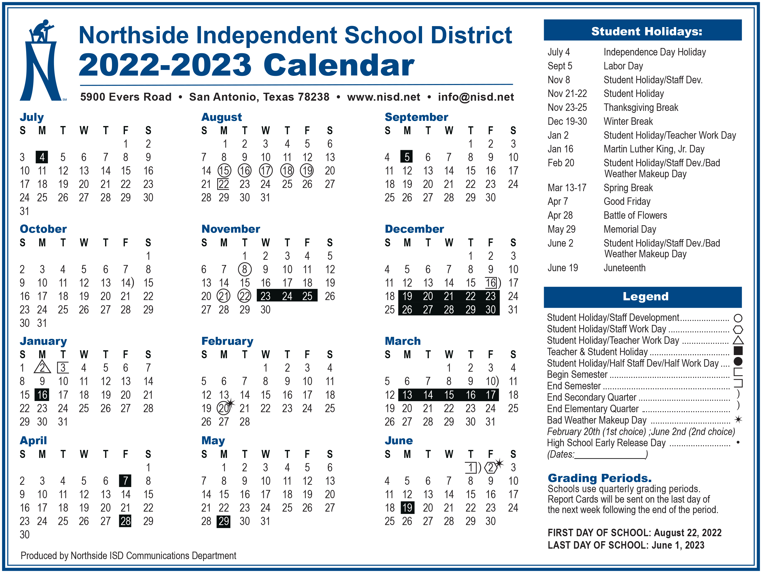 Nisd 25 26 Calendar