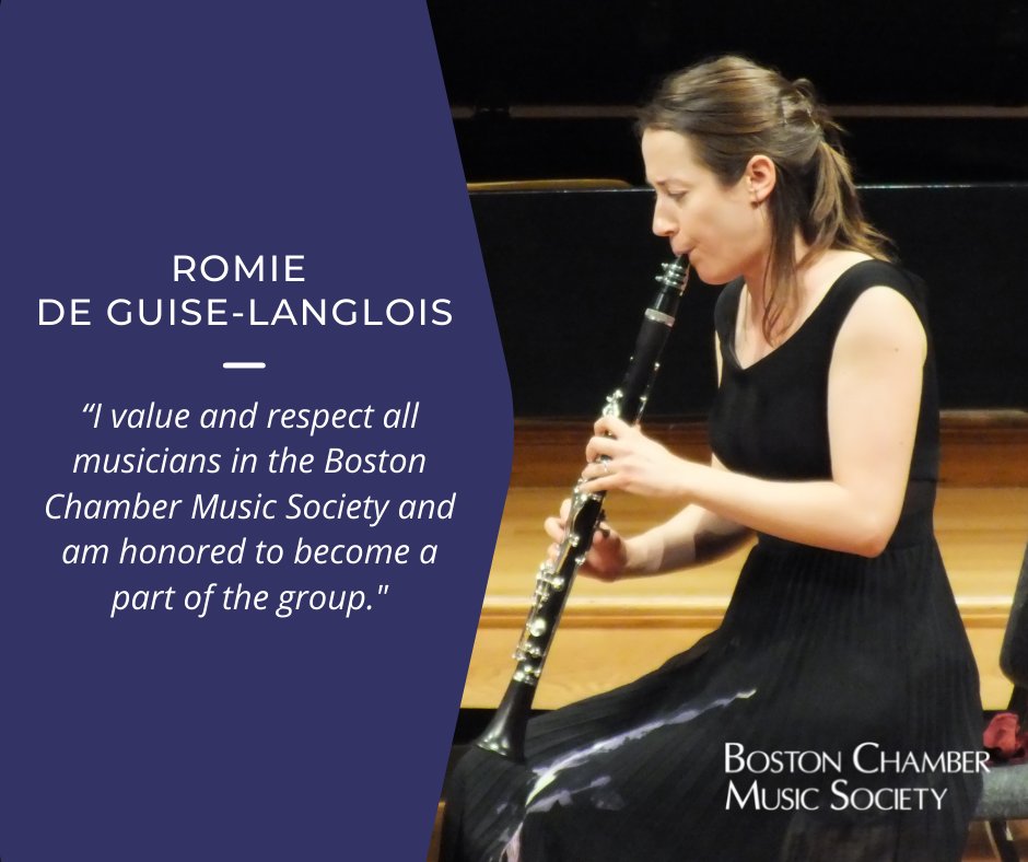 We're thrilled to have clarinetist Romie de Guise-Langlois on our BCMS Roster! 

Hear Romie premiere Lowell Liebermann’s Clarinet Sonata, co-commissioned by BCMS, with Max Levinson on October 17!

bostonchambermusic.org/event/haydn-li…