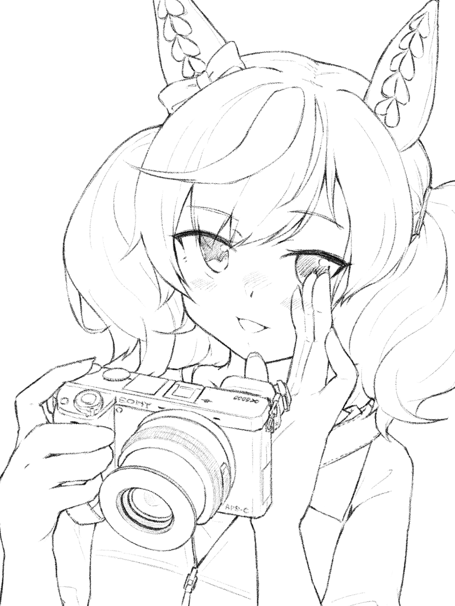 「トレーナーさん、トレーナーさん～ ベストショット、見る?」
#ウマ娘 