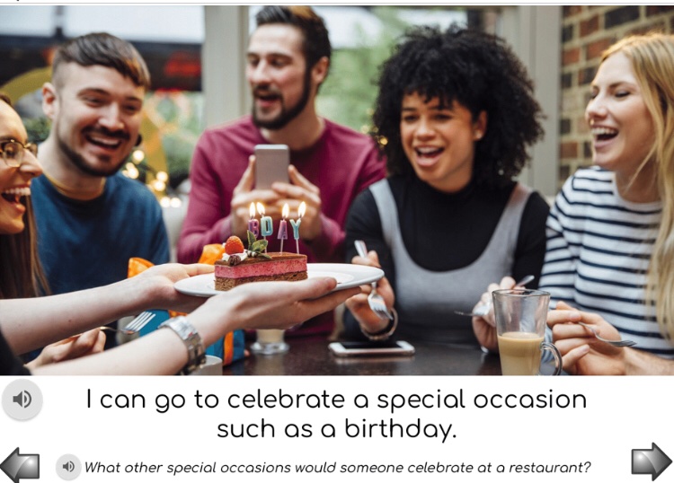 MrsLamers's tweet image. Today in our #HCDSBSpecEdSummerLearning class we also played more fun getting to know you games and went on a virtual trip to a restaurant. S’s did a great job answering practical reading comprehension Q’s and making connections 😊