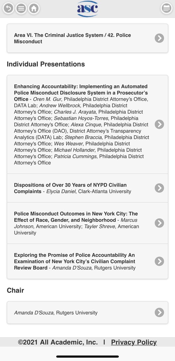 EverydayasOrenG's tweet photo. Members of the @philadao #DATALab will be presenting on 6 panels @ASCRM41:
Challenging criminal justice policies, community responses, police misconduct, prisoner reentry, and prosecutorial discretion and plea bargaining.
Hope to see you there!
1/2 https://t.co/kK2PigeTHp