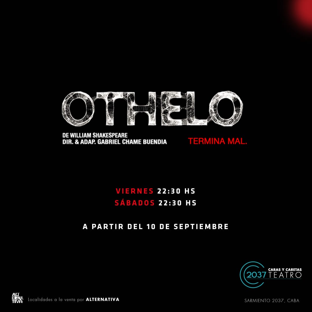 YCaretas's tweet photo. A pedido del público agregamos funciones!!
Desde el 10 de septiembre.

*OTHELO*
Viernes y Sábados 22.30 hs

📣Comprá tus entradas a precios populares: online en Alternativa https://t.co/9049hxuNf6 o en boletería del Teatro (solo tarjetas de crédito/débito). https://t.co/qGbwtDJj5b