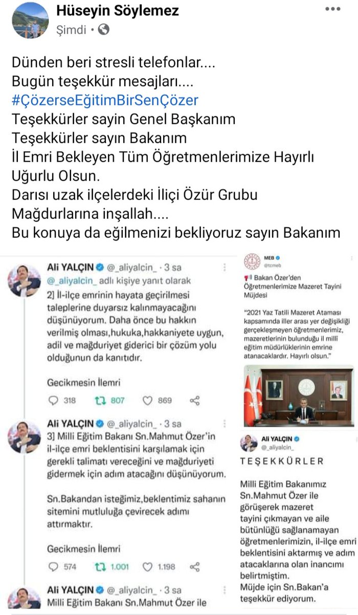 hsoylemez0244's tweet photo. Teşekkürler @EgitimBirSen 
Teşekkürler @_aliyalcin_ 
Teşekkürler @tcmeb 
Teşekkürler @MahmutOzerProf 
#İlEmri tamam 
Darısı uzak ilçelerdeki iliçi özür grubu mağdurlarının başına inşallah..
@ebsmalatya_1 https://t.co/9E5BSe5QTv