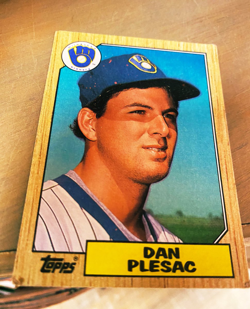 Found this <a href="/Plesac19/">Dan Plesac</a> card in a box at the <a href="/BlueClaws/">Jersey Shore BlueClaws</a> cove shop ! What a handsome fella! #danplesac 
<a href="/MLBNetwork/">MLB Network</a> #Topps #Brewers #MLBTonight #Milwaukee #brewers