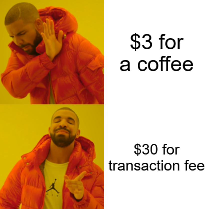 coingecko's tweet photo. Transaction fee is definitely cheaper ;) https://t.co/aZXOTF3v7Q