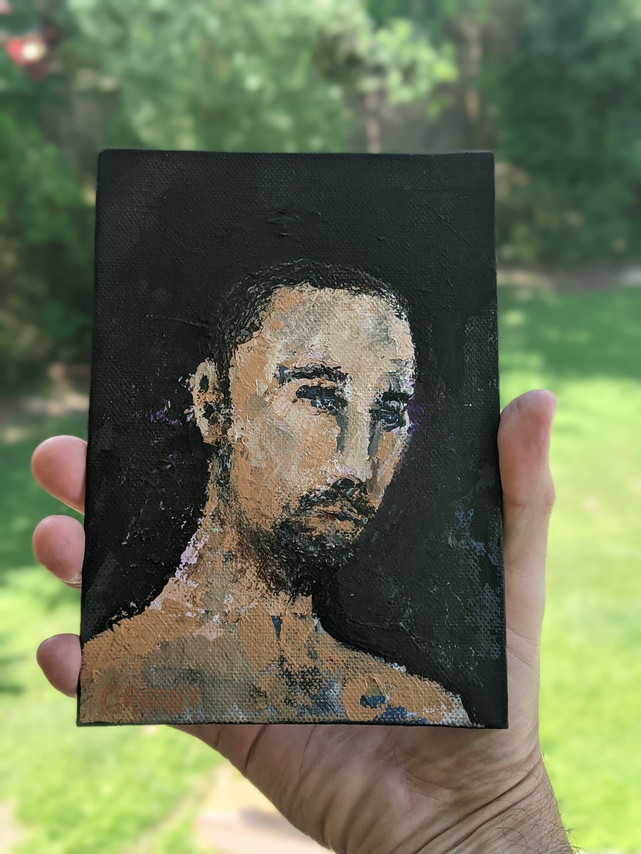griffin_artwork's tweet photo. Sad self portrait
.
Painted this 2021 self portrait with a palette knife
.
#paletteknifepainting #griffin #acrylicpainting #oilpainting #spraypaintart #murals #nftart #cryptoart #modernart #austin #texas https://t.co/W838X56C8M