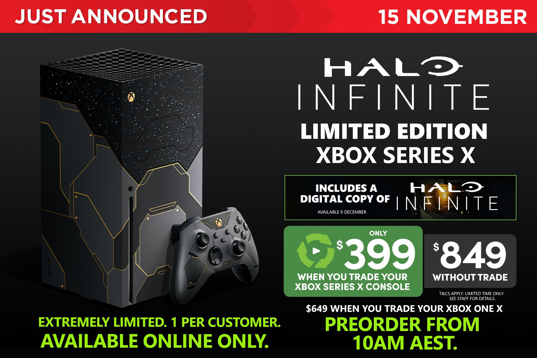 Eb Games Australia On Twitter Just Announced Halo Infinite Limited Edition Xbox Series X And Xbox Elite Wireless Controller Series 2 Coming 15 November Preorder From 10am Aest Also Announced Eb Exclusive