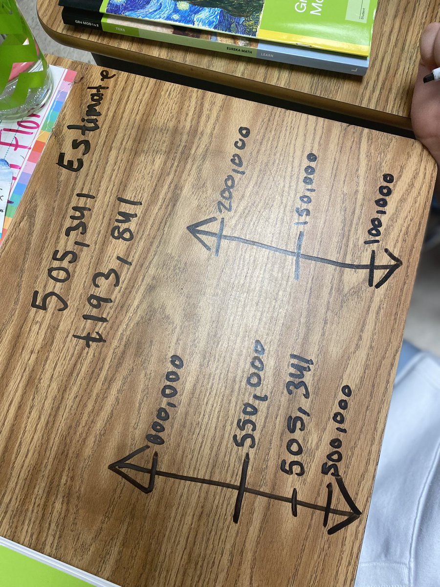 ncajina92's tweet photo. Today we rounded six digit numbers to the nearest hundred thousand with vertical number lines in order to add and subtract. Proud of my students progress! ⭕️🥳 https://t.co/s9mfCtNoXh