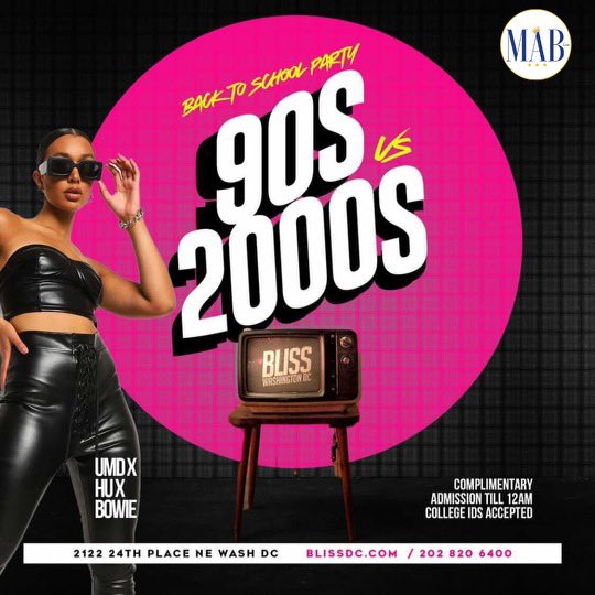 #RidewiththeMAB🤘🏽this Saturday for our 90s to 2000s Back To School Bash. Make sure to cop your complimentary tickets. HU X UMD X BSU

🚨Link in bio🚨

#DMV #phibetasigma #dmvevents #dcevents #greeklife #HU25 #HU24 #HU23 #HU22 #UMD25 #UMD24 #UMD23 #BSU25 #dcnightlife #dmvevents