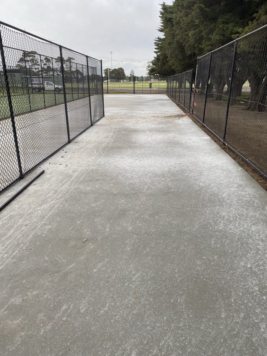 Refurbished practice nets coming up a treat.