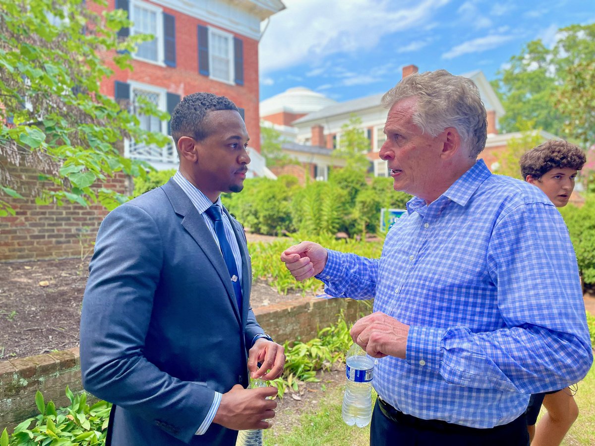 Dr. Cameron Webb (@drcameronwebb) on Twitter photo Had a blast talking COVID w/<a href="/UVA/">UVA</a> students, <a href="/LarrySabato/">Larry Sabato</a> & <a href="/TerryMcAuliffe/">Terry McAuliffe</a>. Not sure what’s hotter: 96 degrees or the tough ?s from these young scholars! The future is in good hands.
Also, pretty sure this pic was TMac giving me that “get back in the game” talk. Never left! 😂👌🏾 Had a blast talking COVID w/<a href="/UVA/">UVA</a> students, <a href="/LarrySabato/">Larry Sabato</a> & <a href="/TerryMcAuliffe/">Terry McAuliffe</a>. Not sure what’s hotter: 96 degrees or the tough ?s from these young scholars! The future is in good hands.
Also, pretty sure this pic was TMac giving me that “get back in the game” talk. Never left! 😂👌🏾