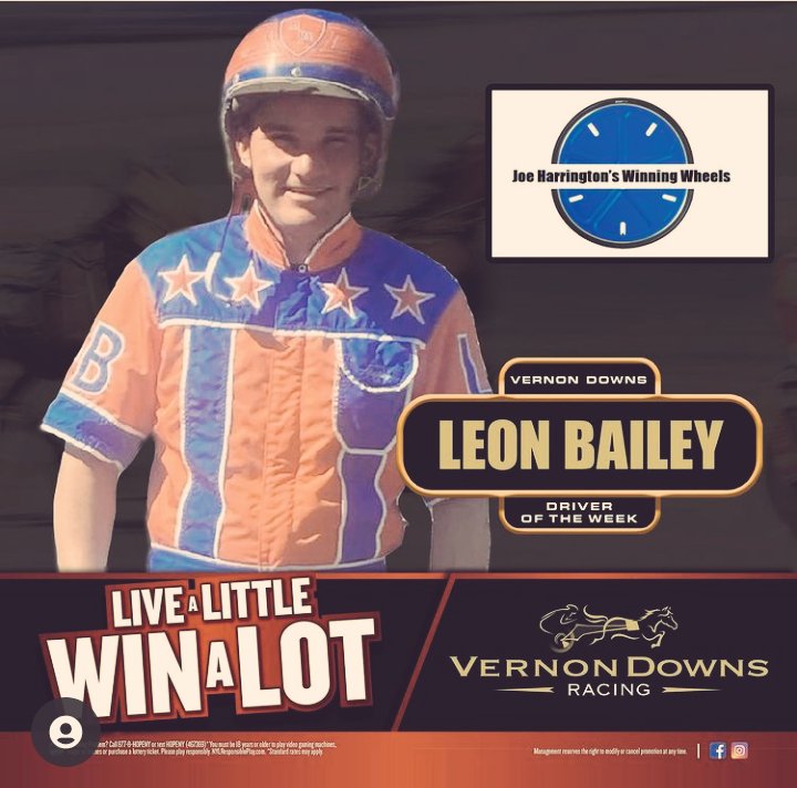 Winning Wheels Driver of the Week is Leon Bailey, Congratulations!

#winnerwinnerchickendinner #winners #winningwheels #wheelsbyjoe #donthate #lookthebestbethebest #tireshop #standardbred #vernondownscasino #harnessracing