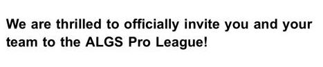 Been waiting for the mail hoping and praying for it and finally got it!
Proud to be 1 of the 20 teams being invited to the pro league!
