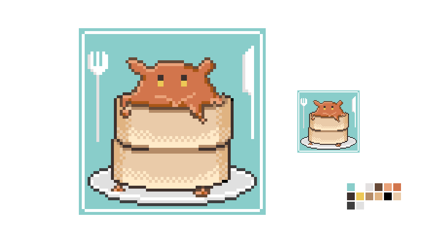 すみのひ على تويتر メンダコパンケーキ ドット絵 Pixelart