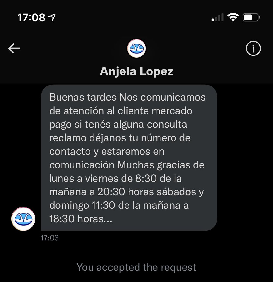 chcibelli's tweet image. Hace unos días conte que me llego un DM de Anjela Lopez que se hacia pasar por atención al cliente de Mercado Pago

Grabe la llamada y en este 🧵 dejo los momentos más destacados para mostrar cómo operan y tratar de ayudar a evitar que nos estafen! ⚠️