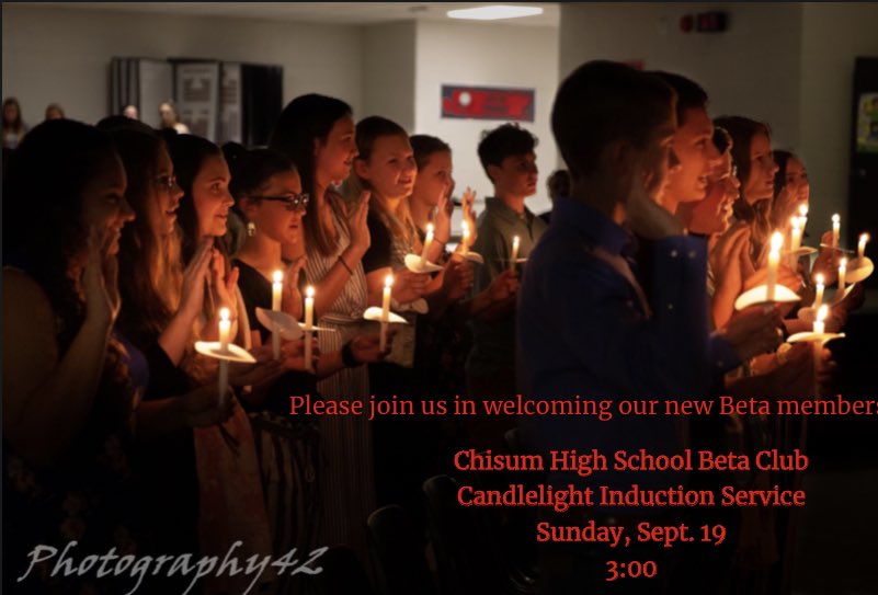 Join us on Sept 19th at 3:00pm to welcome our new Beta Club Members!!⭐️
