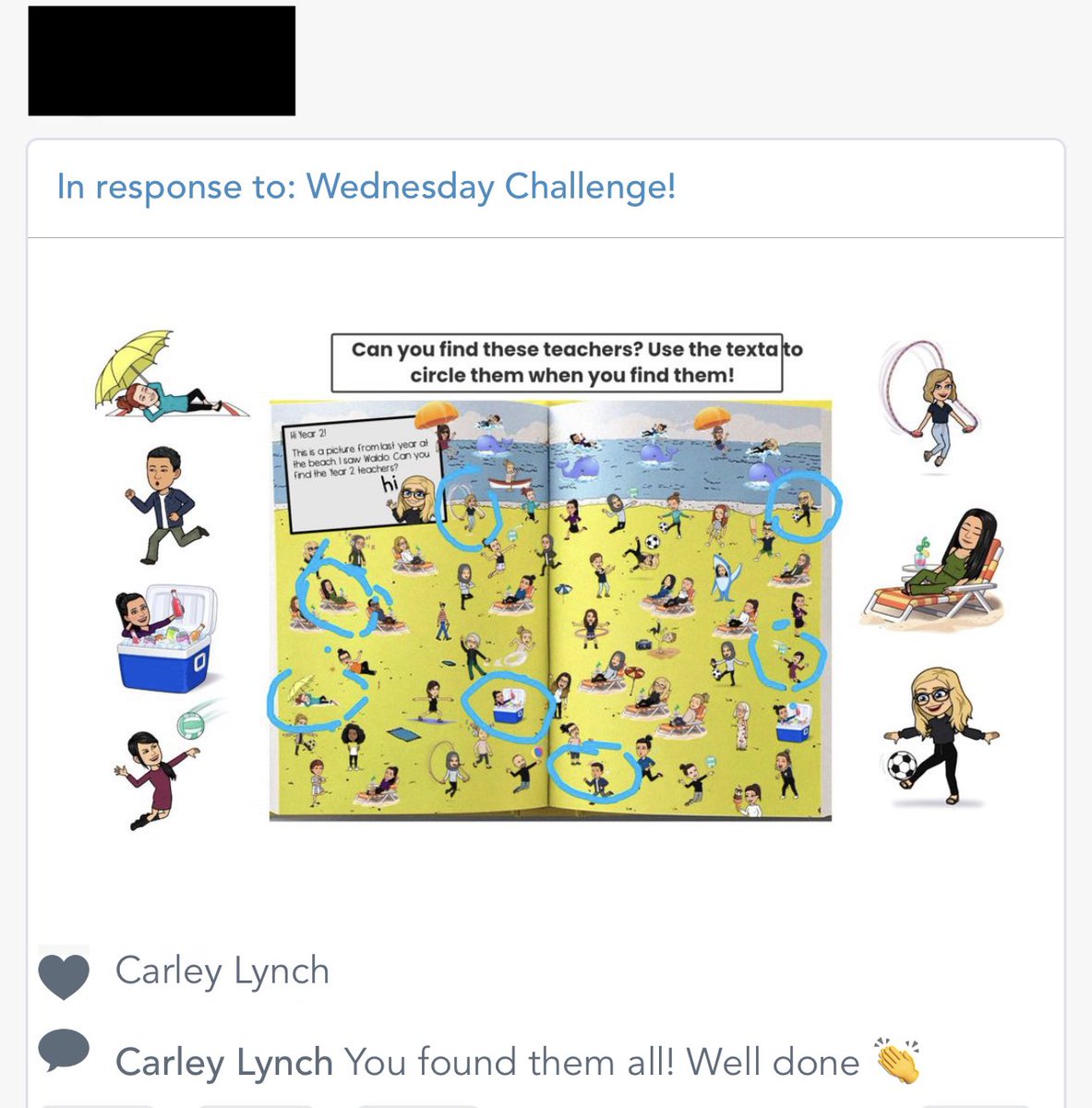 Year 2 loved completing the Where’s Wally challenge on <a href="/Seesaw/">Seesaw</a>! The teachers were trying to relax at the beach but all of the Year 2 students found us! <a href="/AuburnNthPS/">Auburn North PS</a>