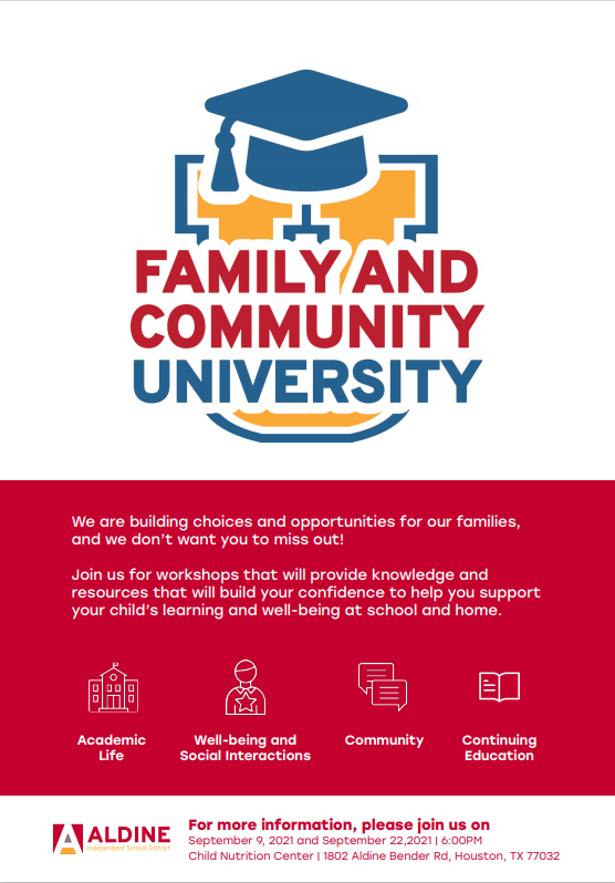 Vines_AISD's tweet photo. Our new Family and Community University program will begin in October!
@AldineISD @Primary_AISD #VinesStrong #ENVI210N https://t.co/lCSmjwOLXF