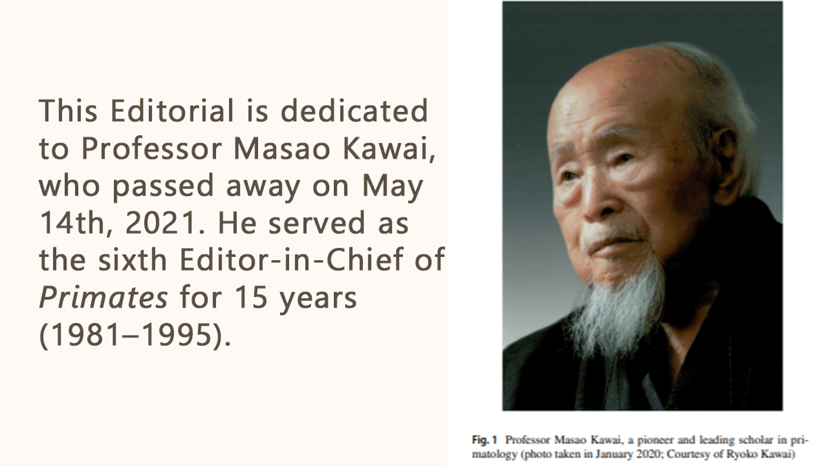 JpnMonkeyCentre's tweet photo. <Editorial> Professor Masao Kawai, a pioneer and leading scholar in primatology and writer of animal stories for children.
https://t.co/IevY8ljRF1
A collection of memories from 20 scholars.
#Primates #SweetPotateWashing #JapaneseMacaque #Gelada #FreeAccess https://t.co/ihgN6rNXvc