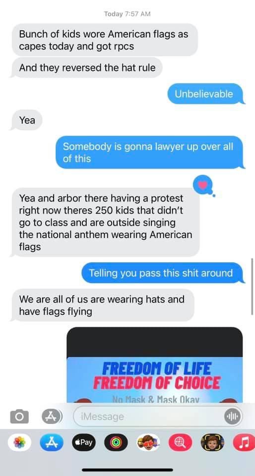 hollandcourtney's tweet image. High School students in Las Vegas were told by their dean that they couldn’t have any American flags on their cars or wear any Trump attire.

This morning, this is how the students peacefully protested: