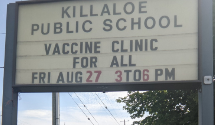 @KillaloePS welcomes <a href="/RCDHealthUnit/">Renfrew County and District Health Unit</a> to Killaloe this Friday! #GetVaccinated
