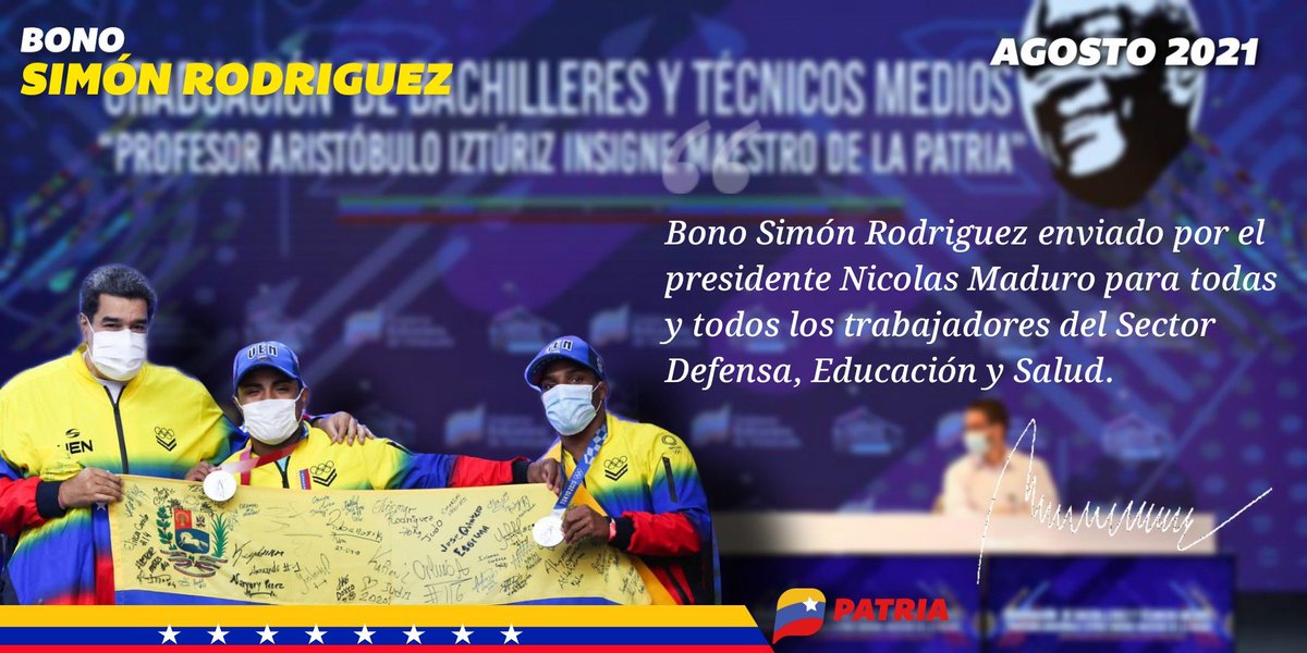 Hoy fueron acreditado en el #MonederoPatria a los trabajadores activos y jubilados de la Alcaldia y Gobernaciones los Bonos Especiales Administración Pública

Activos Bs.S 15.340.000,00
Jubilados Bs.S 11.370.000,00

 #PuebloProductor
@NicolasMaduro @Mippcivzla @CarnetDLaPatria