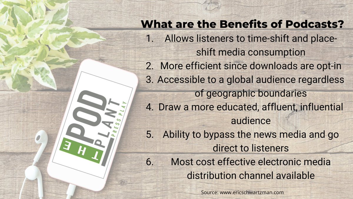 If you have ever thought about starting your own podcast, now is the time to do it.  Call us today (647) 344-0888.
thepodplant.com
#podplant #podcast #marketing #mediacomsuption #globalaudience #directcommunication #marketshare #growyourbusiness #revenue #newclients
