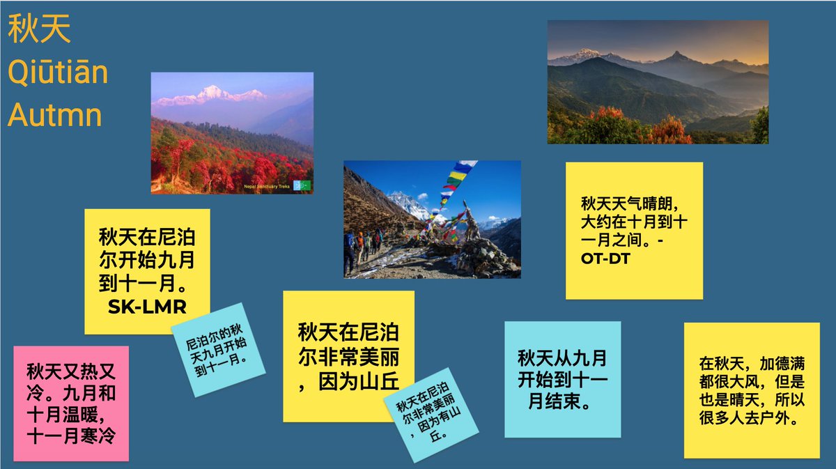 TBSmfl's tweet photo. Our Year 11 #Chinese class did a #group #posterpresentation on Kathmandu's climate in four seasons. Very informative and good use of language! 做得非常好！ https://t.co/zkpcIWFk67