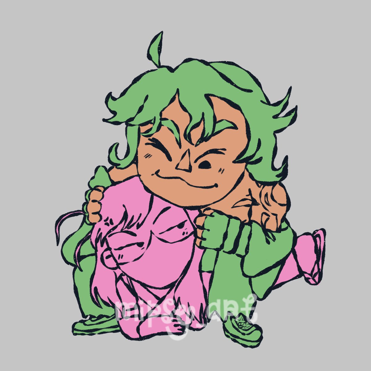 JustMips's tweet image. A work in progress of matchablossom from sk8. The tension is so thick you need a chainsaw. I love them 🥰