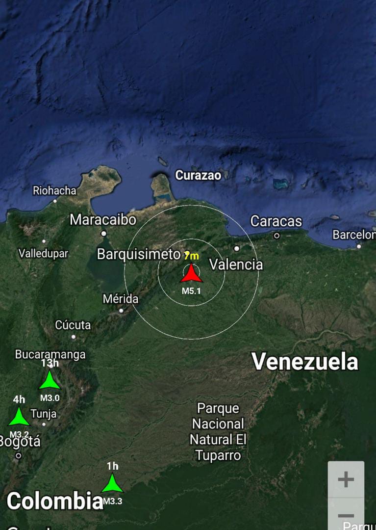 Aunque el epicentro fue Acarigua, estado Portuguesa, el temblor de magnitud 5.2 (Mb) que se registró la noche del miércoles se reportó también desde Zulia, Mérida, Trujillo, Barinas, Cojedes, Yaracuy, Falcón, Lara, Carabobo, Aragua y Caracas. #Temblor