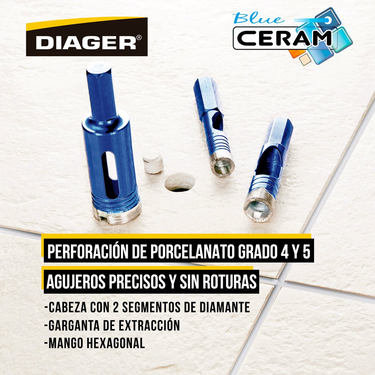🔵 La Broca Blue Ceram de #Diager es la broca ideal para perforar azulejos, mármol o porcelanato hasta grado 5 entre otros.

⚠️ Recuerda usar un poco de agua si lo vas a usar con taladro para una perforación más eficaz!

#brocas #azulejo #blueceram #porcelanato #fegemugroup