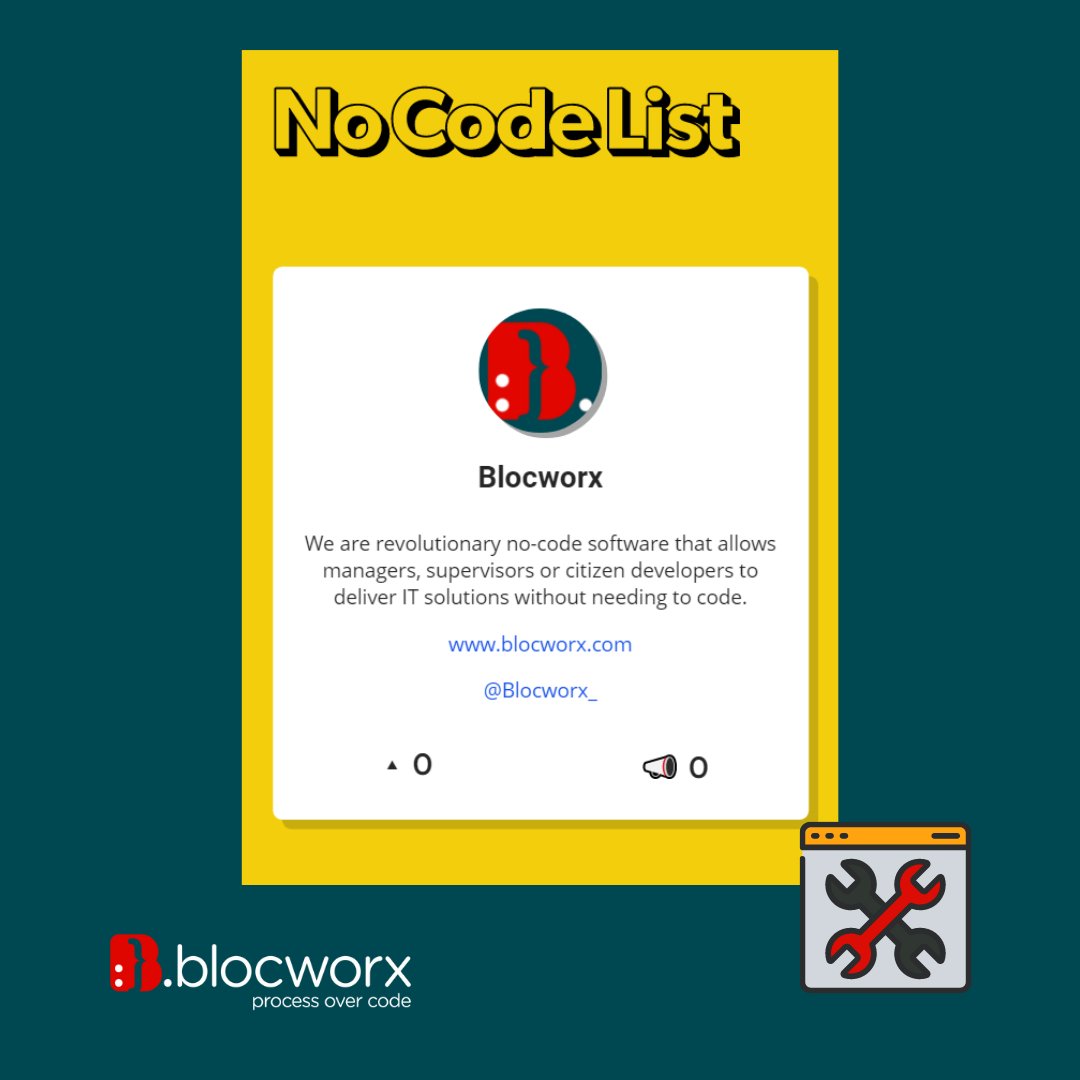 Being part of the Community!

One of the valuable lessons we learnt was to be part of the community you belong to, and we belong to No-Code and Citizen Developer communities 
We recently joined NoCodeList, which is NoCode Online Community and Platform
#blocworx #processovercode
