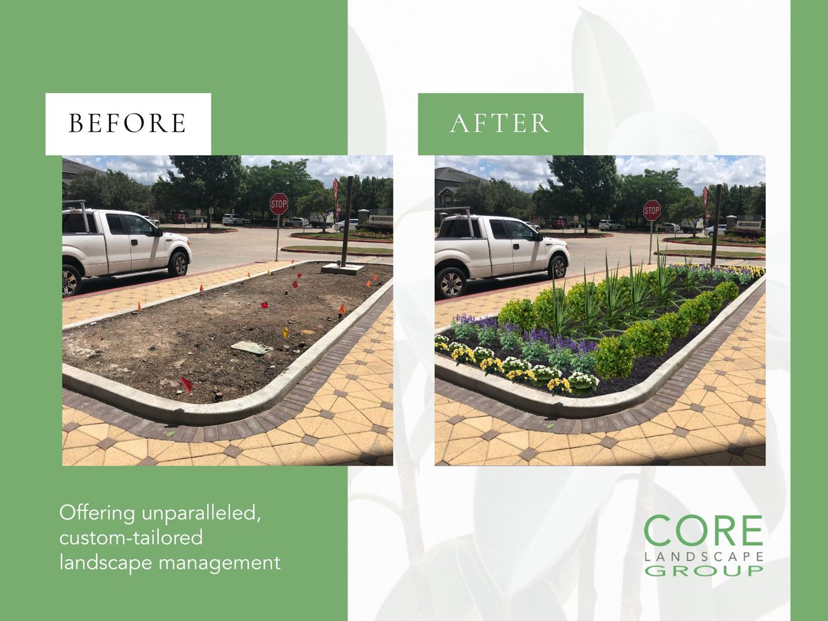 BCLONA's tweet photo. Who doesn’t love Before &amp; After shots of landscape projects?! Check out this gorgeous project by Core landscape group 🌳🍃🪴 #LandscapeDesign #LandscapeDevelopment #landscapemaintenance making Houston beautiful  #Houston #houstontx 🌱 https://t.co/9WRr5GU849 https://t.co/sC5tY7aJXW
