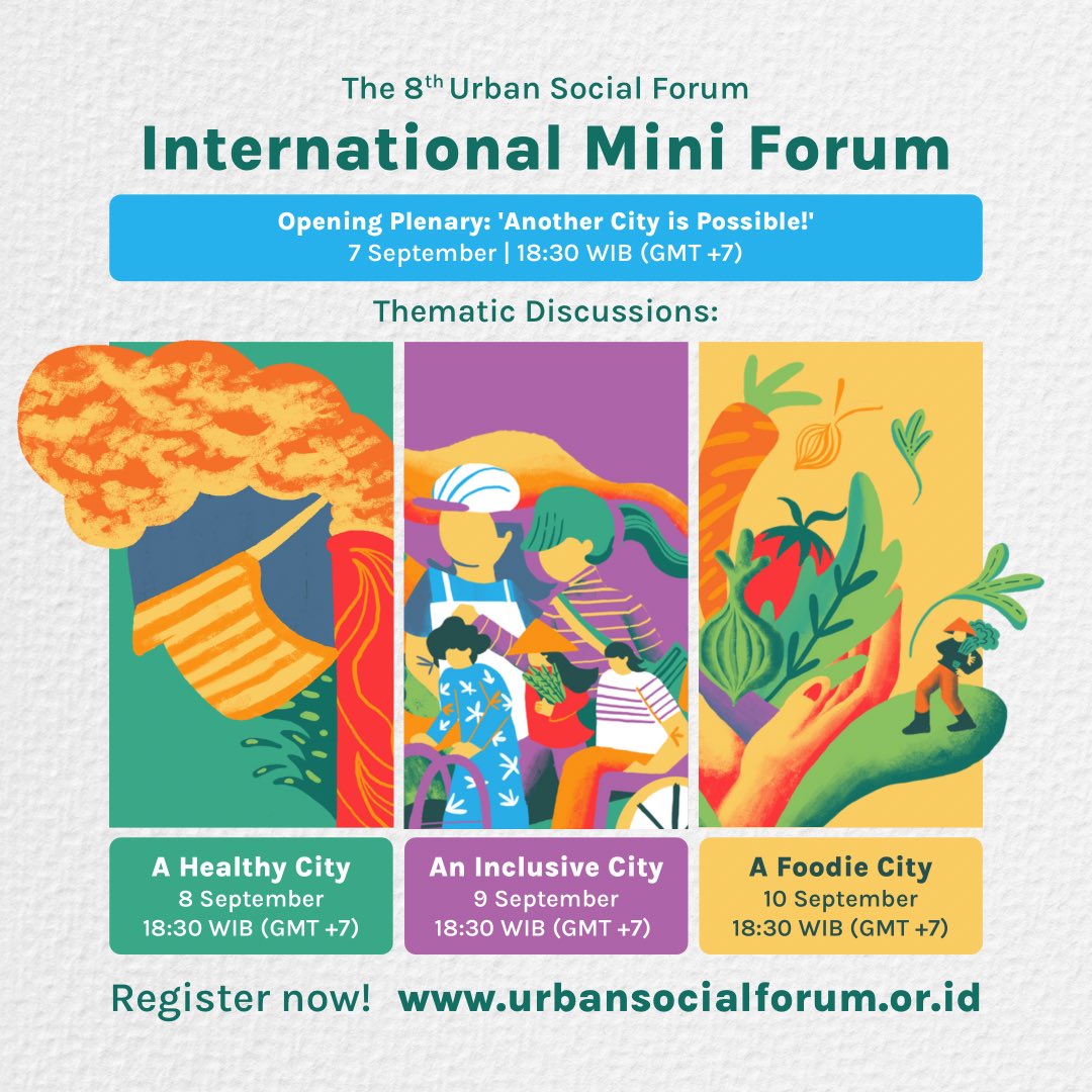 UrbanSocForum's tweet photo. Using the Right to The City as a lens, together, we will explore various lessons learned, best practices and ideas from a network of local and global urbanists and cultivate a collective imagination of better cities for the future.

Join us! Register here:
https://t.co/njYECkMb0T https://t.co/EOrA30BtBW