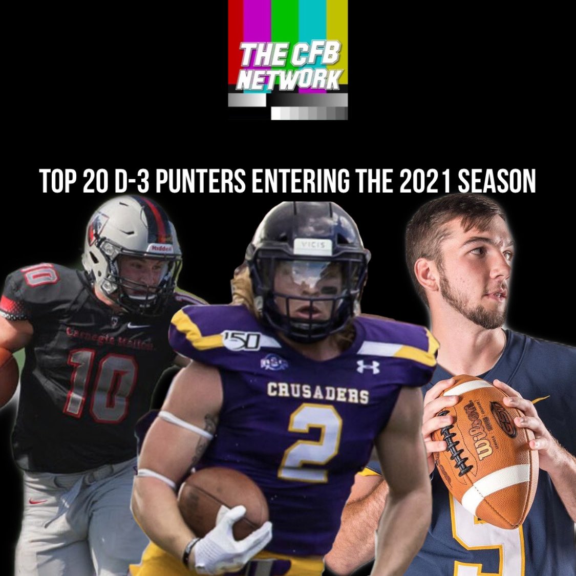thecfbnetwork's tweet photo. Here are our picks for the Top 20 D-3 Punters entering the 2021 season! https://t.co/HcUFp8faMH