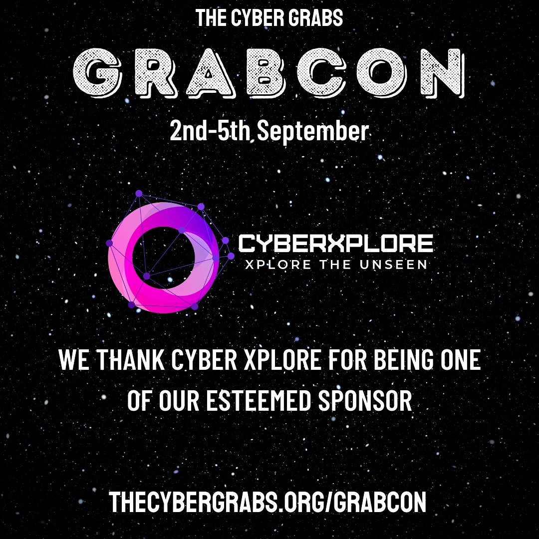 thecybergrabs's tweet photo. We thank @CyberXplore for being one of our esteemed sponsor for GrabCON 2021.

https://t.co/HfiuTkEFlX

#grabcon #thecybergrabs https://t.co/WR7Rd4UYKG