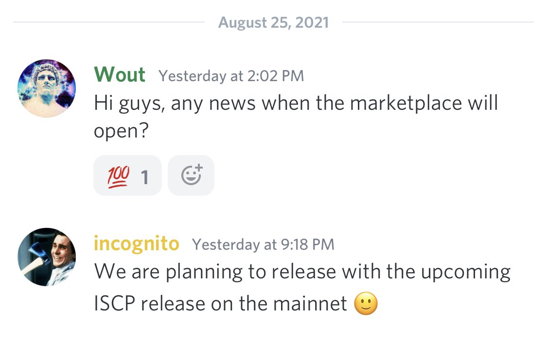Looks like <a href="/NFTIOTA/">NFTIOTA is now Pylon 🍀</a> soon after ISCP release. Awesome going <a href="/NFTIOTA/">NFTIOTA is now Pylon 🍀</a> team 👌