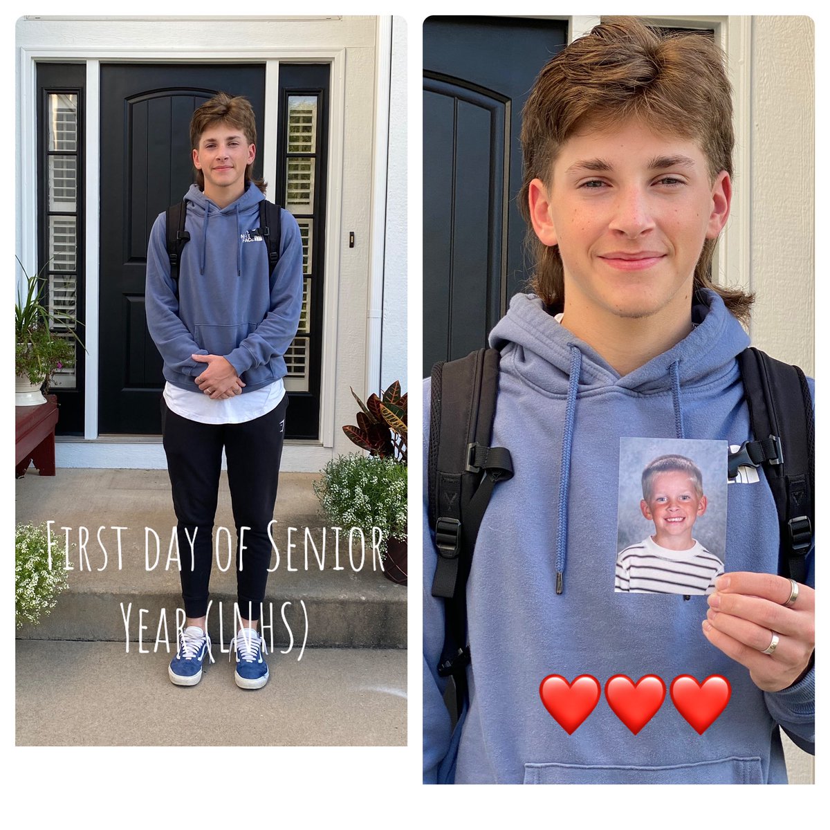 themrsbowers's tweet photo. All the senior-year feels! Bubs is growin’ up…time really does fly. Love this kid…he’s going to do great things! He’s probably watching his rearview mirror to see if I’m going to show up in the parking lot to watch him walk in! Geez, like who would do that?!? 😂 🙋🏻‍♀️ #classof2022 https://t.co/VHYF6V2f1z