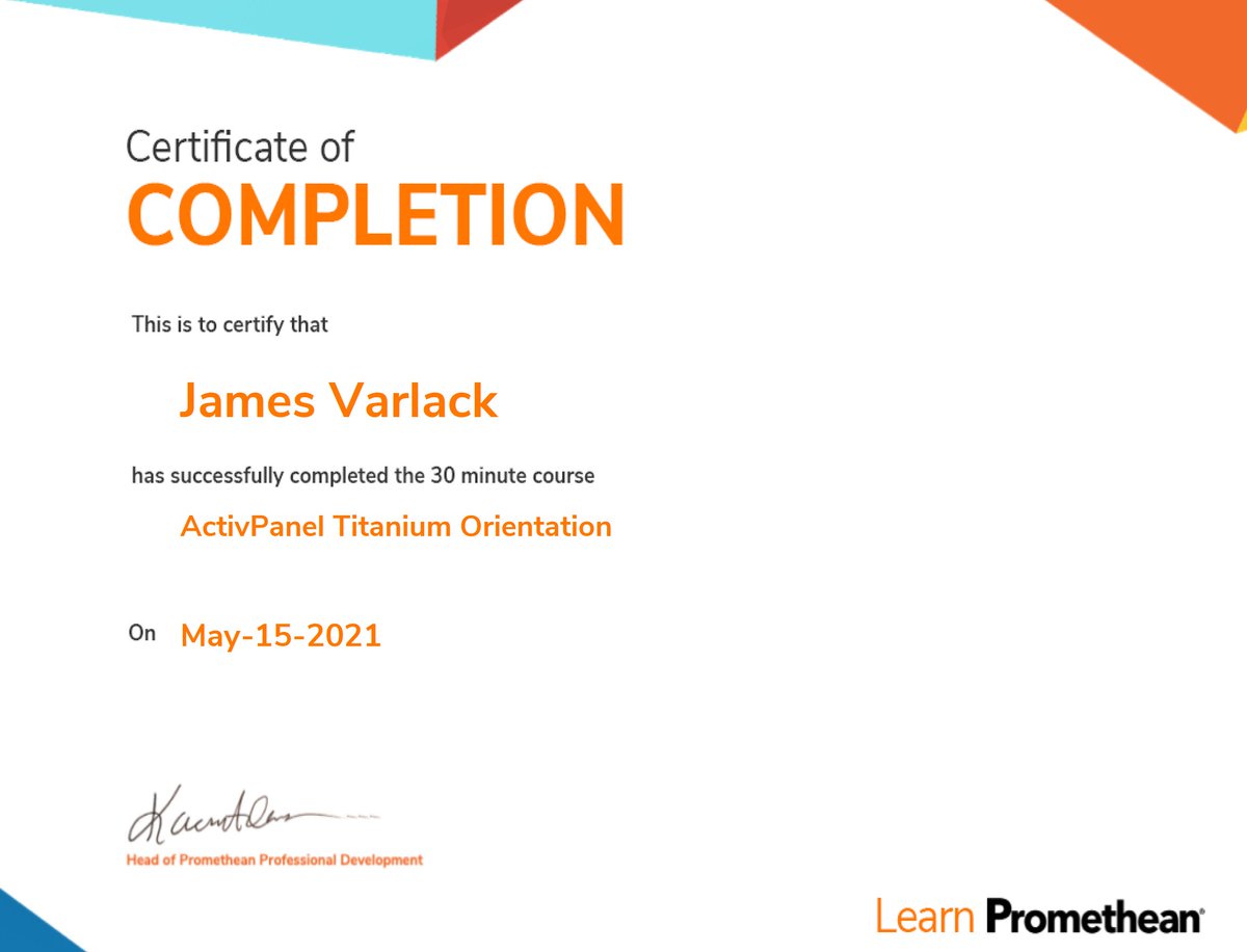 jamesvarlack's tweet photo. Need some #pajamapd ? Just earned my certificate for Promethean Certified Teacher ππ»π―π #mcallenisdtech @annvega @RocioNava2017 https://t.co/DRgZB8UEI7 via @LearnPromethean https://t.co/0AcBTlf73X