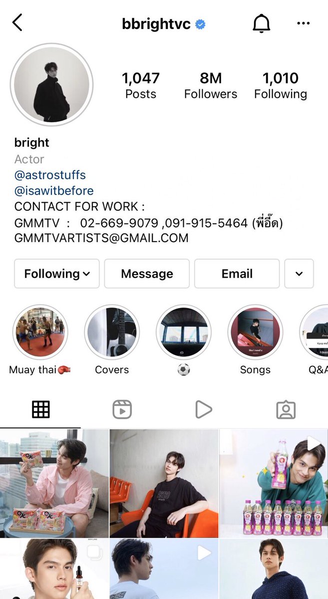 GMMTV's tweet photo. 🎉 Congrats!! @bbrightvc for 8M followers on IG 🎉
#8MBrightsHug
#GMMTV https://t.co/fcKuVnhVFV