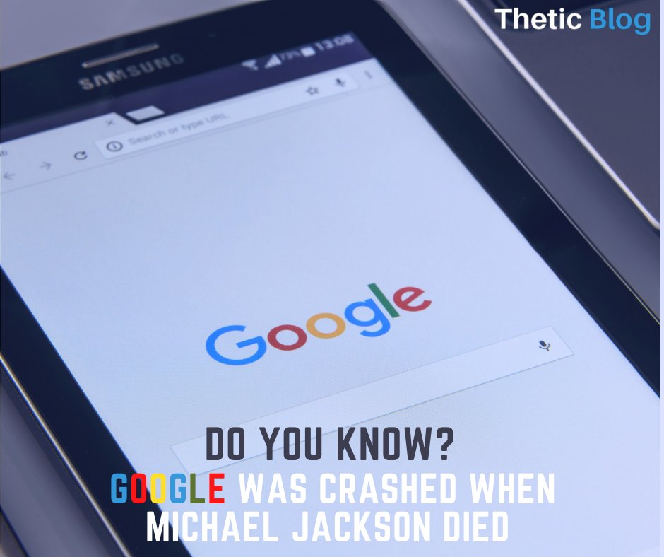TheticBlog's tweet image. "Do you know that the world's most used Search Engine Google was crashed ON 25 June 2009 when legendary Dancer Michael Jackson Died?
#Google #Michealjackson