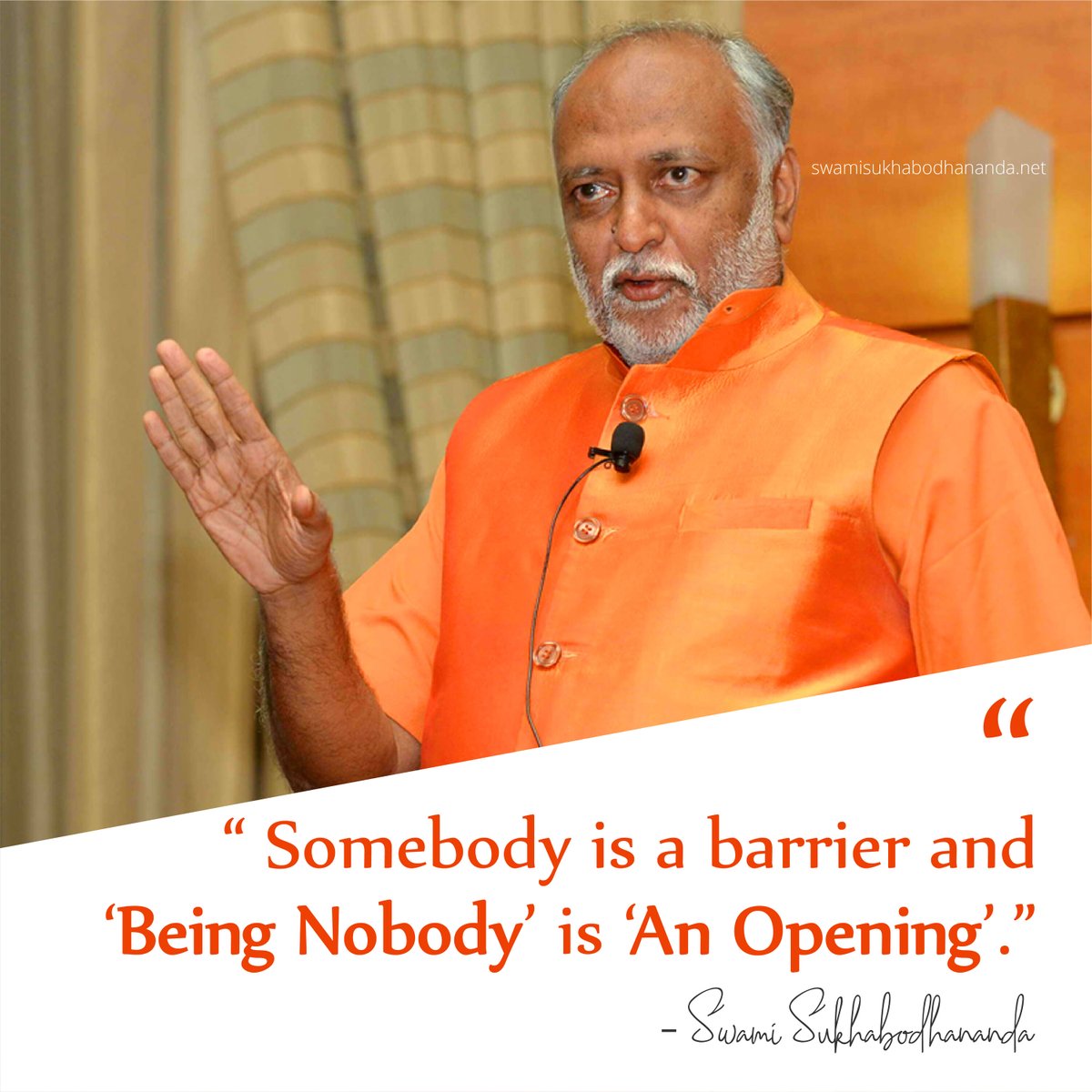 Prasanna_Trust's tweet photo. “Somebody is a barrier and ‘Being Nobody’ is ‘An Opening’.”
Swami Sukhabodhananda.
#somebody #barrier #beingnobody #opening #lifewithoutbarriers #nobarrierslife #eyeopening #life #lifestyle #prasannatrust #swamisukhabodhananda https://t.co/7BPdl4D7yj