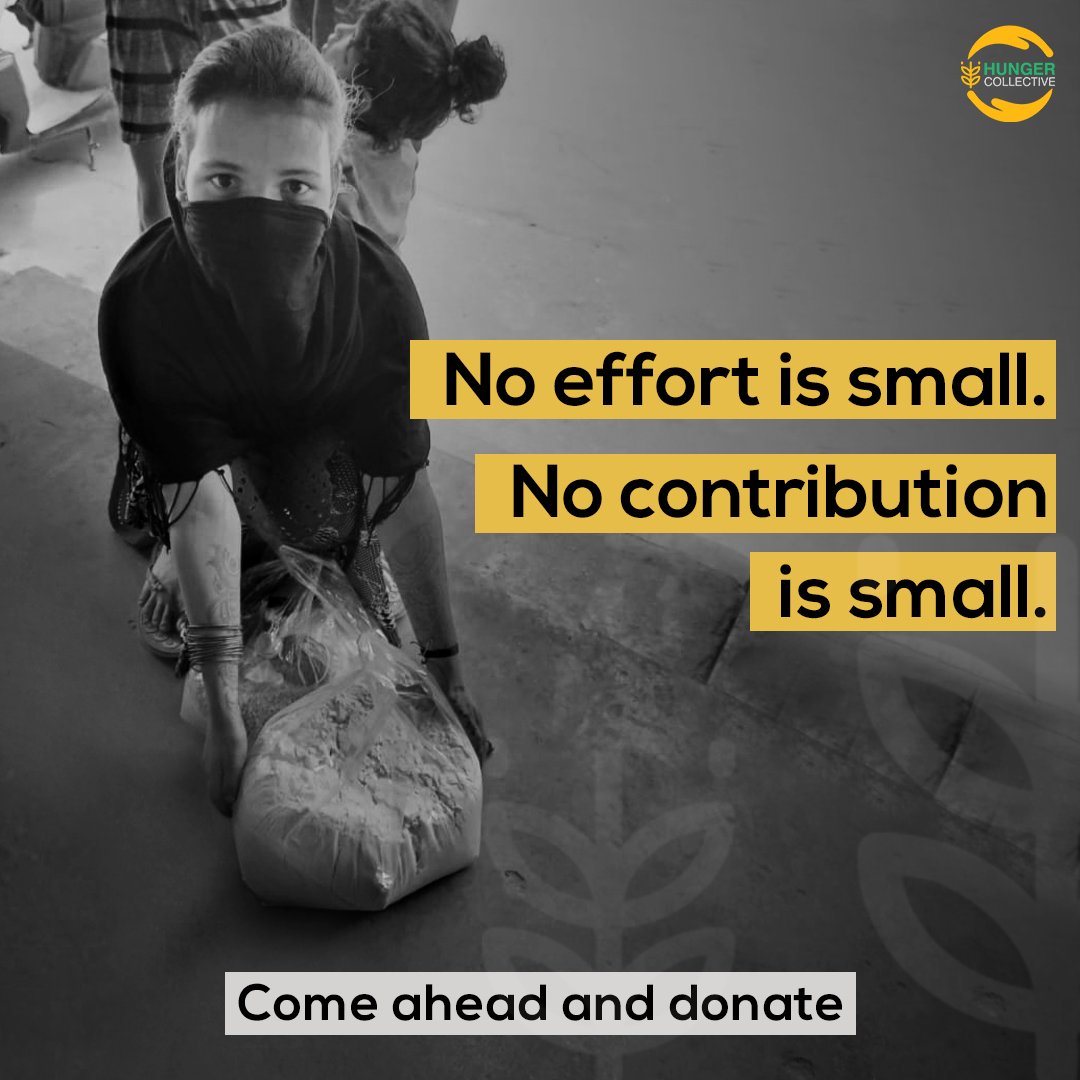 Every effort counts. Simple help in these unprecedented times can turn out to be a huge help. Don't shy away. Come ahead and donate. Click on the link linktr.ee/HungerCollecti…