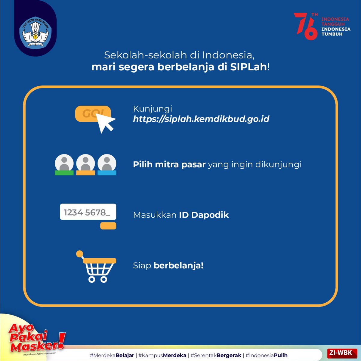 Kemdikdasmen's tweet photo. Penyempurnaan fitur #SIPLah akan mencegah kesalahan ataupun penipuan yang selama ini sering menjadi tantangan dalam pengadaan barang dan jasa (PBJ). Mari segera manfaatkan SIPLah untuk berbelanja!
#MerdekaBelajar https://t.co/E8wgoX1WiW