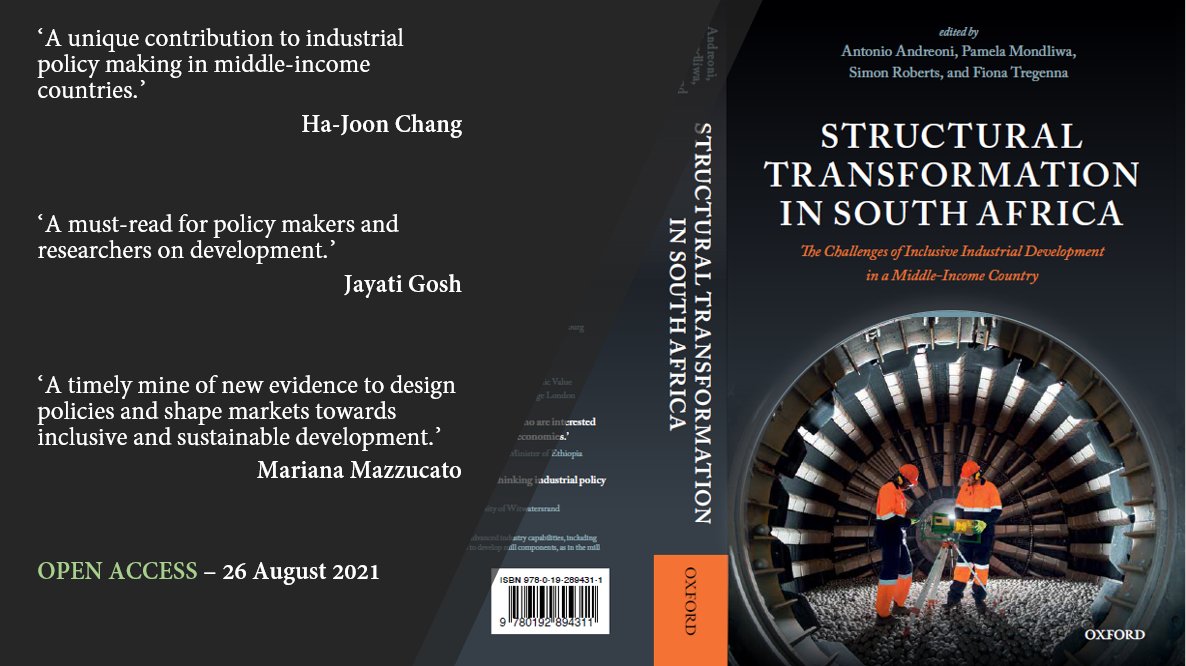 Antonio Andreoni (@antoandreoni) on Twitter photo We made it! Excited to share our new volume on Structural Transformation in South Africa - Available open access with @OUPEconomics. Thanks to all fantastic contributors and partners in this long journey <a href="/IIPP_UCL/">UCL Institute for Innovation and Public Purpose</a> <a href="/CCRED_UJ/">CCRED</a> <a href="/SARChI_ID/">SARChI Industrial Development</a> global.oup.com/academic/produ… We made it! Excited to share our new volume on Structural Transformation in South Africa - Available open access with @OUPEconomics. Thanks to all fantastic contributors and partners in this long journey <a href="/IIPP_UCL/">UCL Institute for Innovation and Public Purpose</a> <a href="/CCRED_UJ/">CCRED</a> <a href="/SARChI_ID/">SARChI Industrial Development</a> global.oup.com/academic/produ…