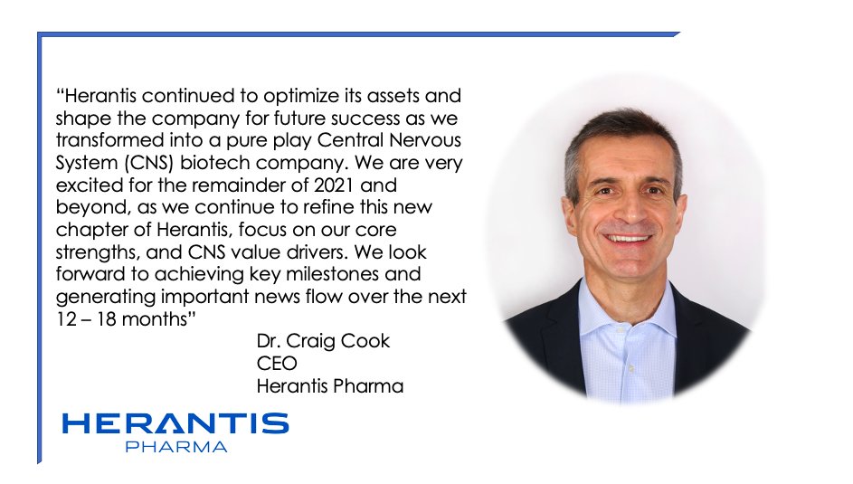 Herantis Reports Results for the First Half Year January 1 – June 30, 2021. herantis.com/press-releases…