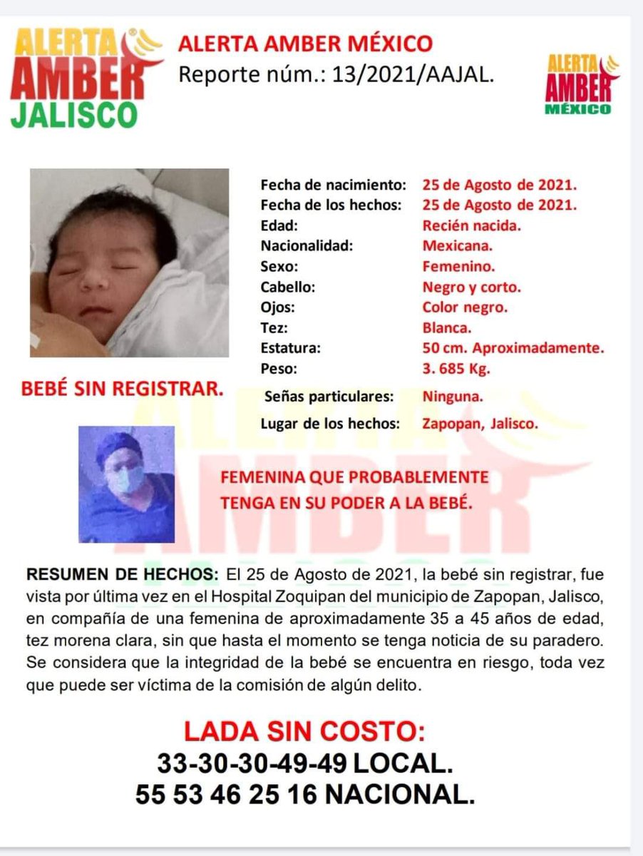 DamarisFany's tweet photo. Acaban de robar un bebé en el Hospital General de Occidente. Por favor DIFUNDAN y COMPARTAN. 🙏🏻

Si alguien la localiza, no se queden callados, no dejemos libre a esta criminal. https://t.co/zh8C2Dll8w
