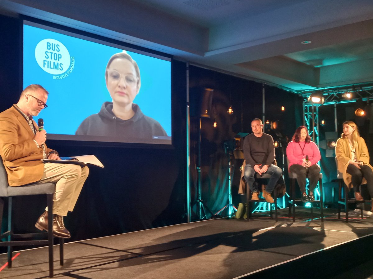 No Stories About Us, Without Us! Discussion ensuring people with lived experience of disability are the ones telling their authentic stories.<a href="/BusStopFilms/">Bus Stop Films</a> CEO Tracey Corbin- Machett, Tina Fielding, Chanel Bowan. Hosted by Dr Jonathan Messer, Screenwest Diversity &amp; Inclusion