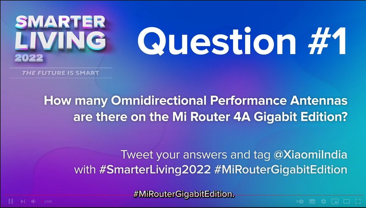 TheNameIsMukund's tweet image. Ans 1.) 4 Omnidirectional Performance Antennas 

@XiaomiIndia #SmarterLiving2022 #MiRouterGigabitEdition